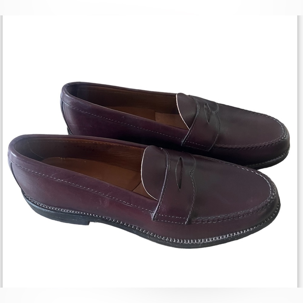 WORN ONCE ALDEN BROOKS BROTHERS 11D $840 USA BURGUNDY LOAFERS